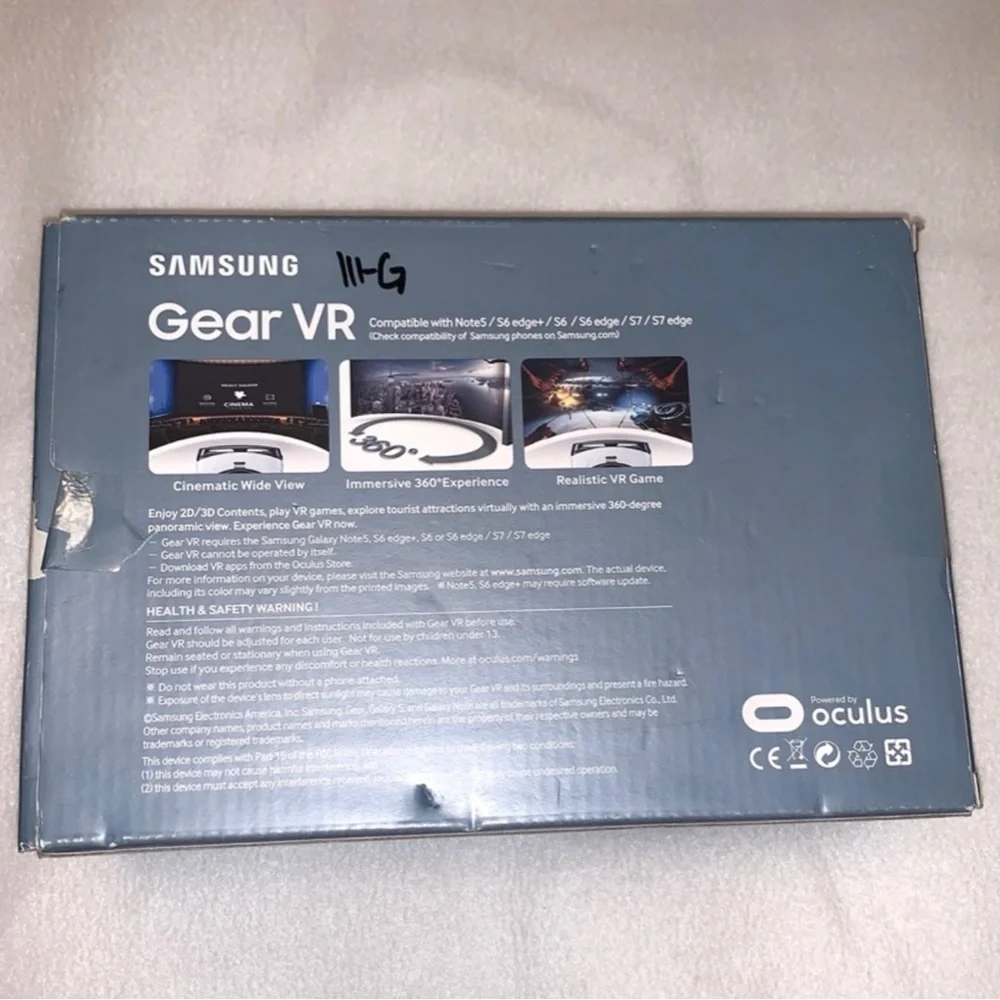 Samsung Gear VR SM-R322 Oculus Galaxy Comp. Note 5/S6 Edge/S6/S6 Edge/S7/S7 Edge